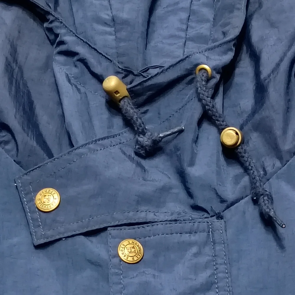 Vintage BellSouth Hartwell ViaSport Men's L Navy Windbreaker Hooded - Picture 7 of 7
